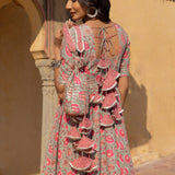 Sage Floral Vine Anarkali Set