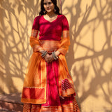 Sky Blue Banarasi Style Silk Blended Lehenga Set