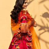 Sky Blue Banarasi Style Silk Blended Lehenga Set