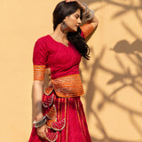 Sky Blue Banarasi Style Silk Blended Lehenga Set