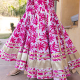 Pastel Pink Floral Printed Layered Indo Western Set