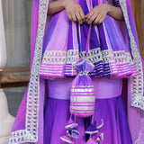 Pink Floral Printed Layered Silk Blend Indo Western Set