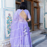 Lavender Chevron Sequined Lehenga Set