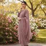 Blush Mauve Embroidered Salwar Set