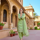 Pistachio Green Embroidered Salwar Set