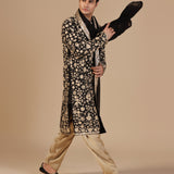 Noir Zari Kurta Set With Sequin Dupatta