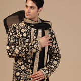 Noir Zari Kurta Set With Sequin Dupatta