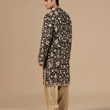 Noir Zari Kurta Set With Sequin Dupatta