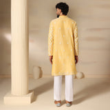 Butter Yellow Trellis Print Kurta