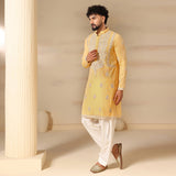 Golden Yellow Booti Embroidered Kurta