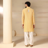 Golden Yellow Booti Embroidered Kurta
