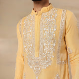 Golden Yellow Booti Embroidered Kurta