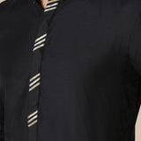 Jet Black Cotton Kurta