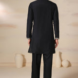 Jet Black Cotton Kurta