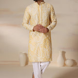 Sunshine Yellow Paisley Aari Kurta
