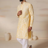 Sunshine Yellow Paisley Aari Kurta