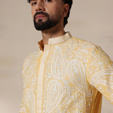 Sunshine Yellow Paisley Aari Kurta