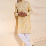 Sunshine Yellow Paisley Aari Kurta