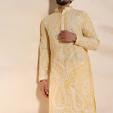 Sunshine Yellow Paisley Aari Kurta