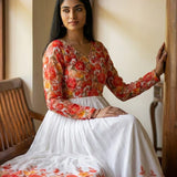 Sunset Floral Bodice Gown