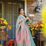 Sage Green Paisley Anarkali Set