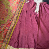 Rose Gold Paisley Anarkali Set