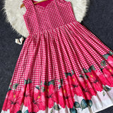 Hibiscus Check Gown