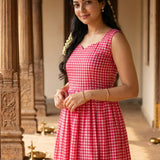 Hibiscus Check Gown
