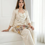 Ivory Floral Embroidered Salwar Set