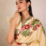 Ivory Garden Vine Embroidery Saree
