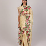 Ivory Garden Vine Embroidery Saree