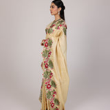 Ivory Garden Vine Embroidery Saree