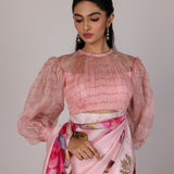 Powder Pink Rose Bloom Saree