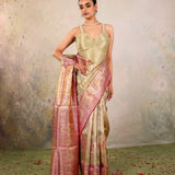 Sage Zari Meenakari Banarasi Saree