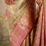 Sage Zari Meenakari Banarasi Saree