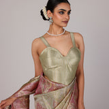 Sage Zari Meenakari Banarasi Saree