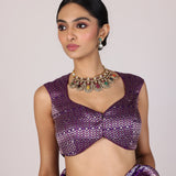 Purple Leheriya Silk Banarasi Saree
