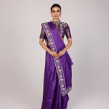 Purple Plain Munga Tussar Saree