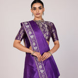 Purple Plain Munga Tussar Saree