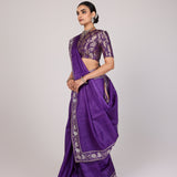 Purple Plain Munga Tussar Saree