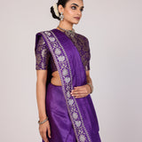 Purple Plain Munga Tussar Saree