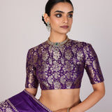 Purple Plain Munga Tussar Saree