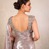 Silver Minimal Net Designer Saree