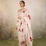 White Floral Tissue Designer Saree