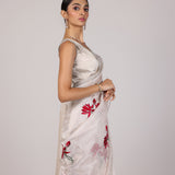 White Floral Tissue Designer Saree