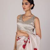 White Floral Tissue Designer Saree