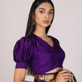 Aubergine Grid Kanjivaram Saree