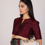 Sandstone Zigzag Khadi Tussar Saree