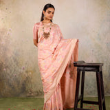Rosewater Bloom Banarasi Saree