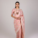 Rosewater Bloom Banarasi Saree